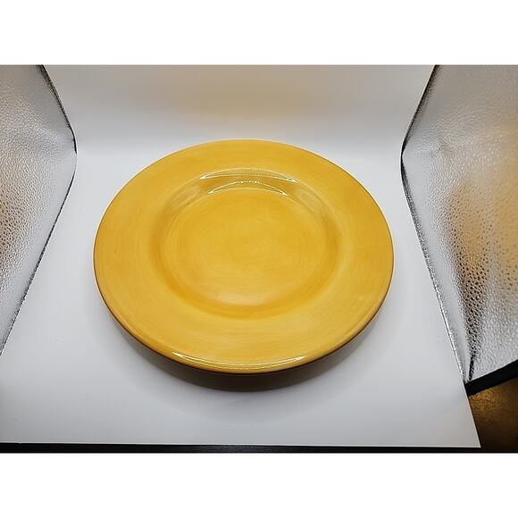 Corsica Home Hand Painted Hand Crafted Large 11 1/4" Yellow Dinner Serving Plate - Picture 1 of 6